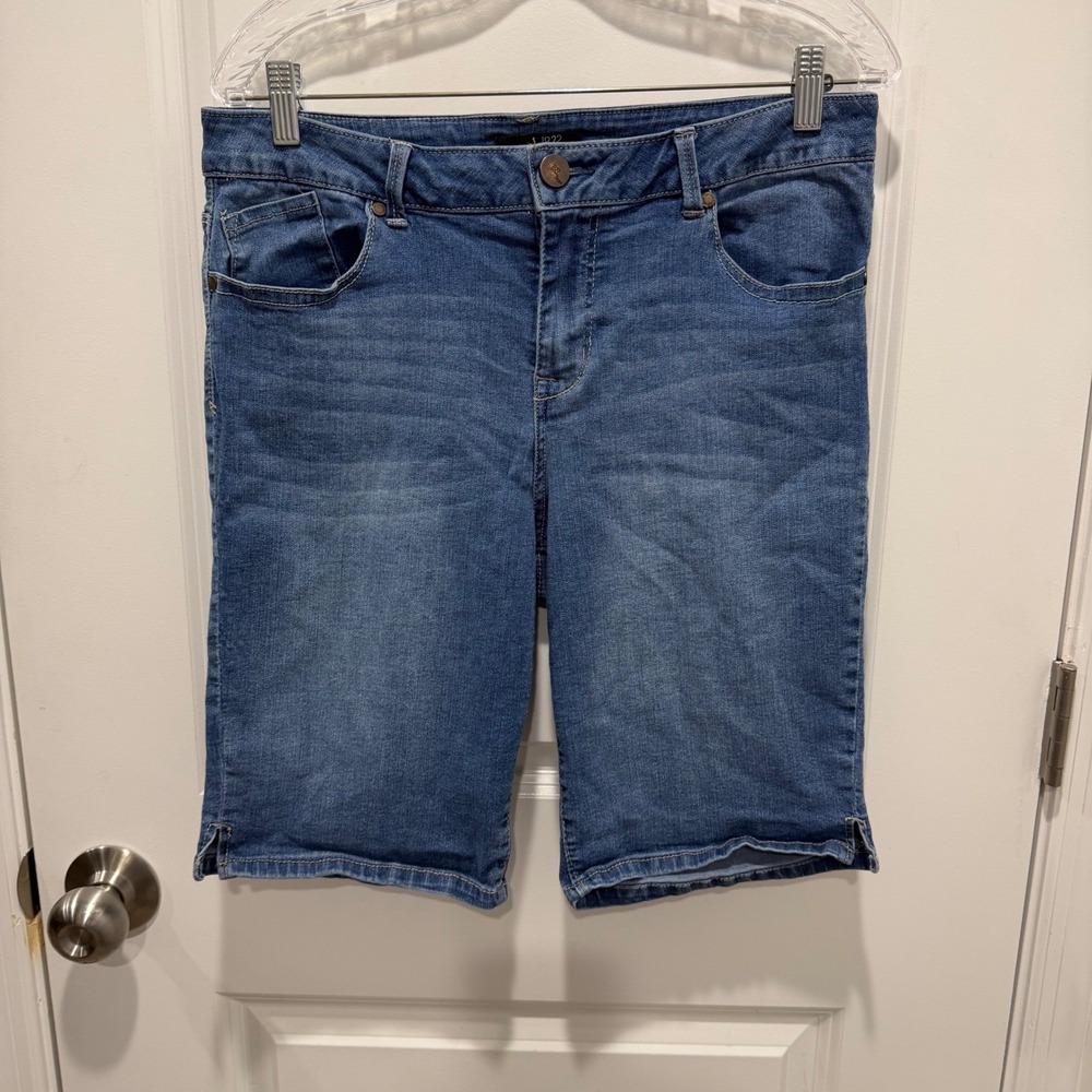 1822 Denim Womens Bermuda Shorts Stretch‎ Denim Blue Size 16